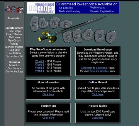 runescape website.